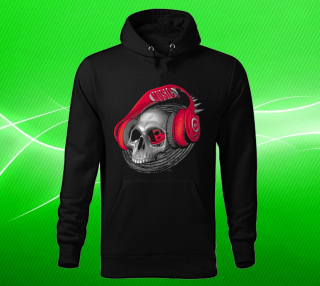 mikina s kapucí lebka se sluchátky 