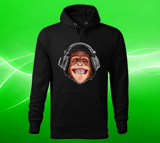 Moon River opice se sluchátky mikina s kapucí černá 