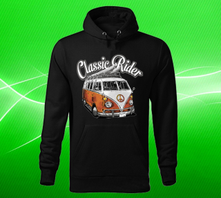 Moon River VW Transporter T1 classic rider mikina s kapucí černá 