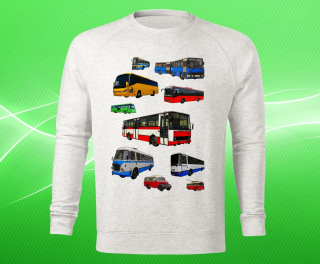 mikina s potiskem autobusy MIX