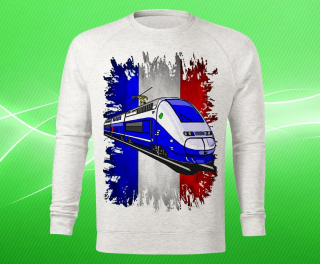 mikina s vlakem lokomotivou TGV