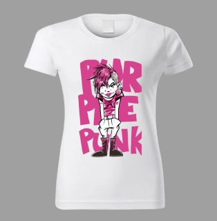 Moon River Dámské tričko  bílé PUNK růžová punkerka Velikost S