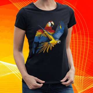 dámské tričko s papouškem
