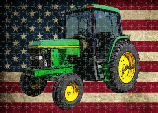 puzzle s traktorem John Deere 6400