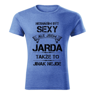 tričko se jménem JARDA  modrý melír XL