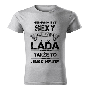 tričko se jménem LÁĎA  stříbrný melír  S