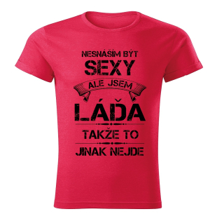 tričko se jménem LÁĎA  červený melír  XL