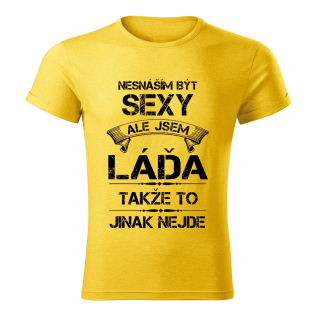 tričko se jménem LÁĎA  žlutý melír  L