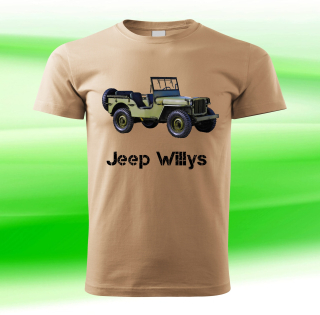  tričko s vojenskou technikou Jeep Willys MB 1943