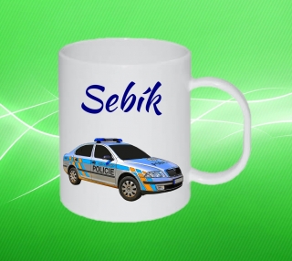 Plastový hrneček policejní auto s vlastním jménem 