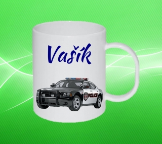 Plastový hrneček policejní auto s vlastním jménem 1 