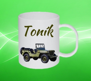 Plastový hrneček vojenské auto s vlastním jménem 2 