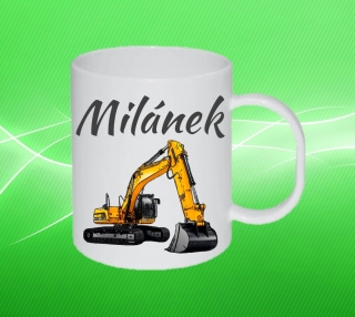Plastový hrneček bagr s vlastním jménem 