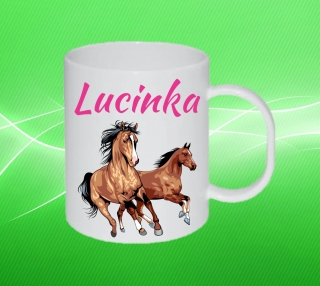 Plastový hrneček koně s vlastním jménem 