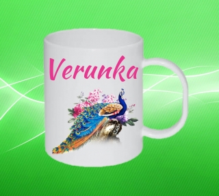 Plastový hrneček páv s vlastním jménem 