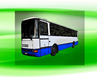 autobus Karosa  DTF nažehlovačka 10x6 cm