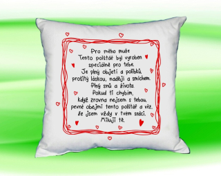 Moon River Valentýn Pro mého muže červený polštář 35x35 cm