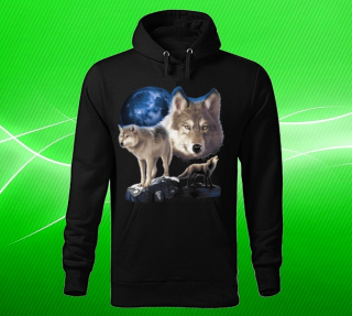 mikina s vlky , vlci na skále 