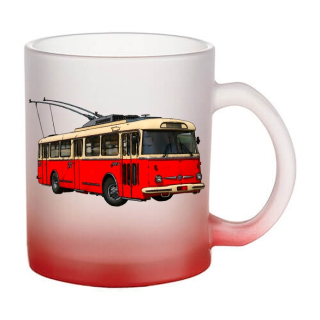 Skleněný hrnek trolejbus Škoda