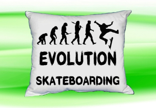 Moon River Evolution SKATEBOARDING polštář bílý 30x40 cm