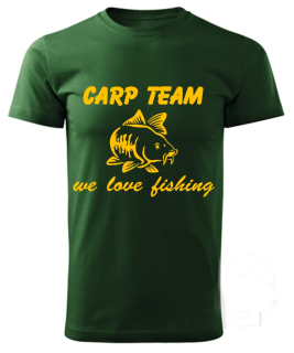 Moon River CARP TEAM Dětské tričko pro rybáře lahvově zelené velikost 122