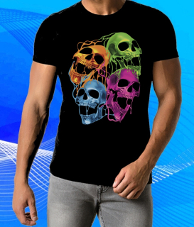 tričko s lebkou černé L