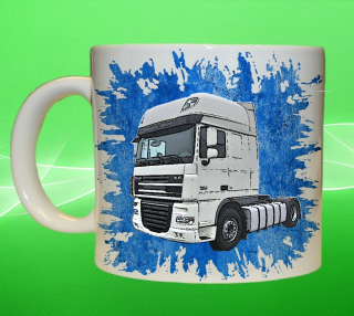Moon River DAF XF modrý míchačka hrnek s náklaďákem obsah 330 ml