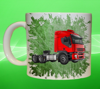 Moon River IVECO Stralis RED zelený hrnek s náklaďákem obsah 150 ml