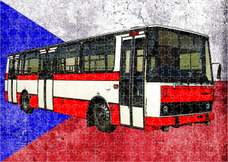puzzle s autobusem Karosa B 732 300 dílků