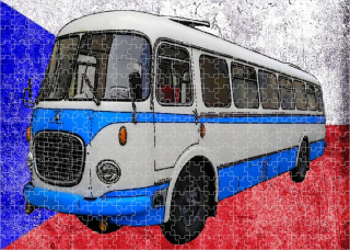 puzzle s autobusem ŠKODA RTO 706 300 dílků