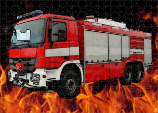 puzzle hasiči Mercedes-Benz ACTROS 6x4 120 dílků