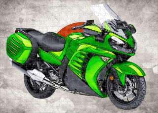 puzzle s motorkou Kawasaki CONCOURS 120 dílků