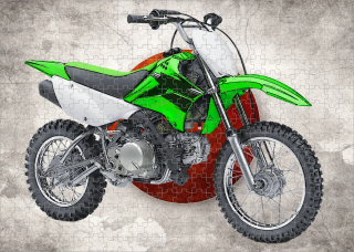 puzzle s motorkou Kawasaki KLX 120 dílků