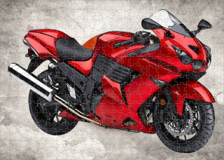 puzzle s motorkou Kawasaki Ninja ZX 120 dílků
