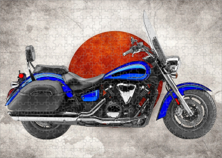 puzzle s motorkou YAMAHA V-Star 1300 Tourer 120 dílků