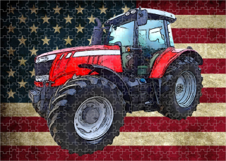 puzzle s traktorem Massey Ferguson 7718 384 dílků