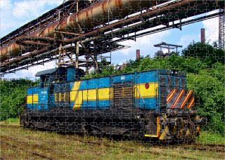 puzzle s lokomotivou 729 505-8 120 dílků