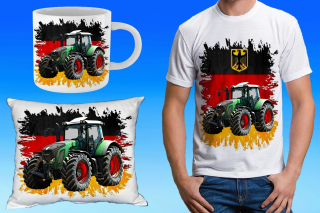 set s traktorem Fendt 930 červený L