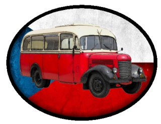 nášivka s autobusem PRAGA RND Ovál nažehlovací