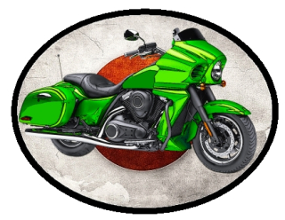 nášivka KAWASAKI VULCAN 1700 Ovál