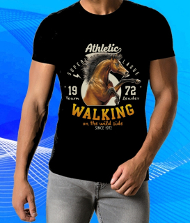 tričko s koněm II černé XL