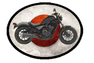 nášivka HONDA REBEL 500 BLACK Ovál nažehlovací