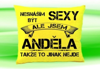Polštář se jménem ANDĚLA Žlutý