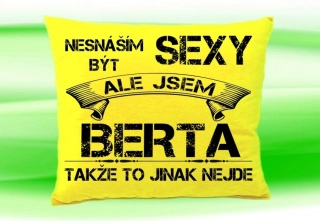 Polštář se jménem BERTA Žlutý