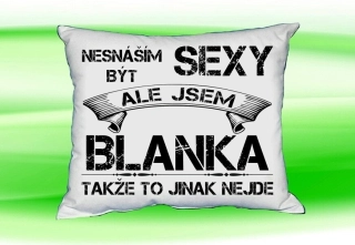 Polštář se jménem BLANKA Bilý