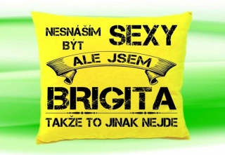 Polštář se jménem BRIGITA Žlutý