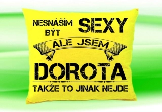 Polštář se jménem DOROTA Žlutý