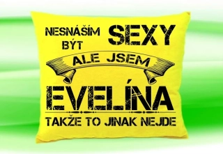 Polštář se jménem EVELÍNA Žlutý