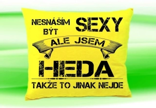 Polštář se jménem HEDA Žlutý