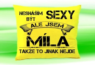 Polštář se jménem MÍLA Žlutý